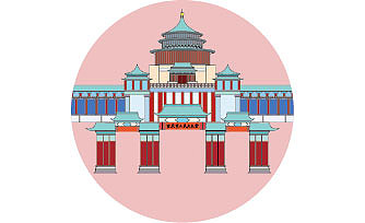 重庆人民大礼堂矢量图图片