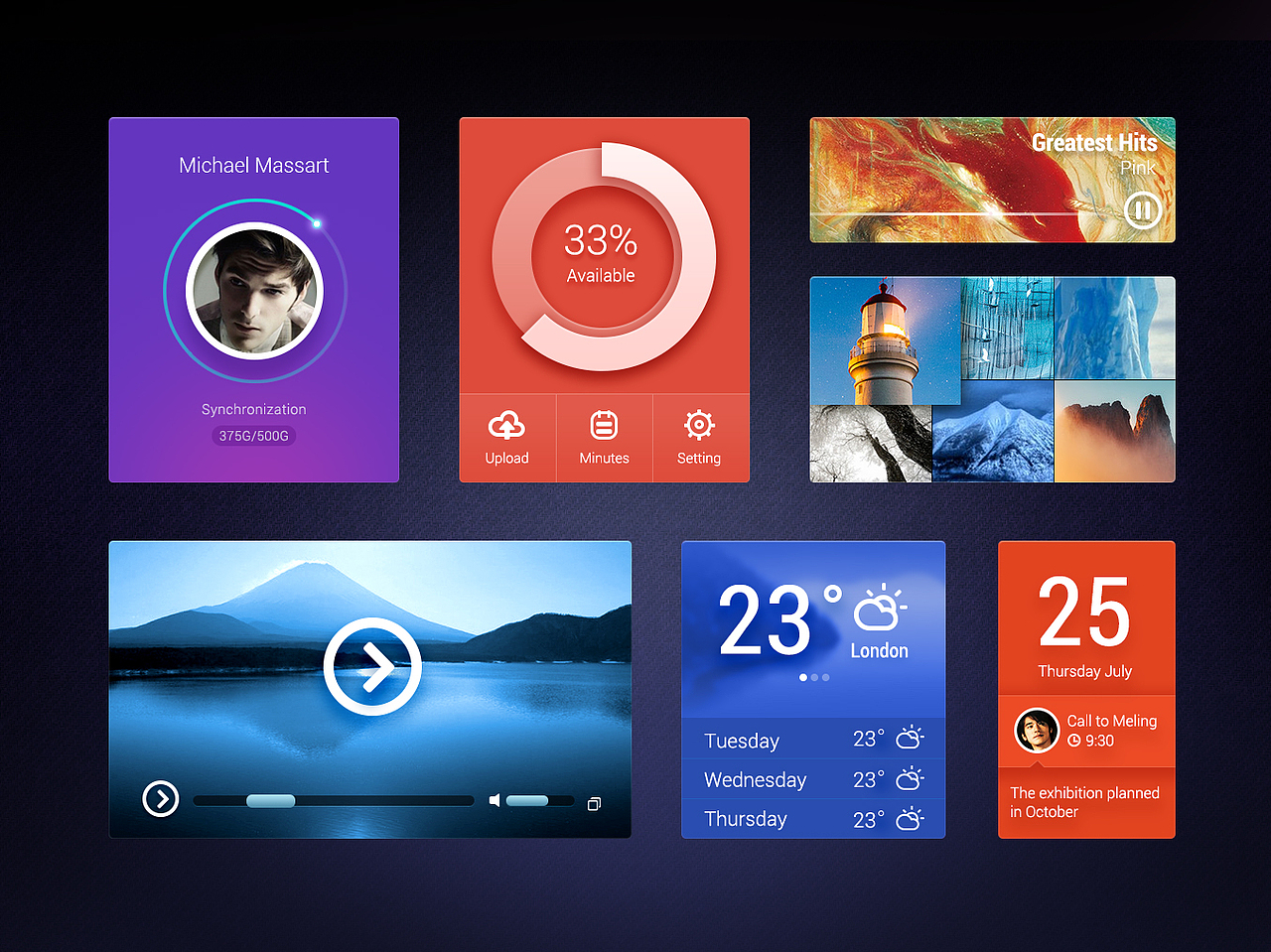 UI集合（图ZNzA3NzE1OTI=） - 主题/皮肤 - 站酷设计师夏雨了1982原创素材 - 站酷ZCOOL
