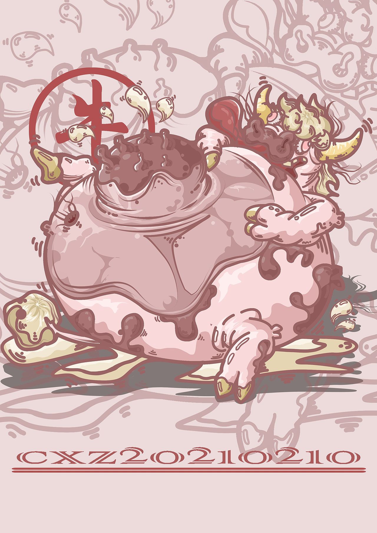 《牛里牛气》（图ZMjQzMTEyNTY0） - 创作习作 - 站酷设计师日渐秃头鲁美娃原创素材 - 站酷ZCOOL