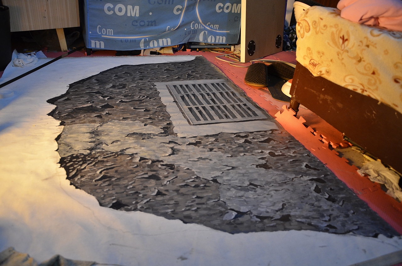 基本定稿
《破损》个人首张3D街头地画作品