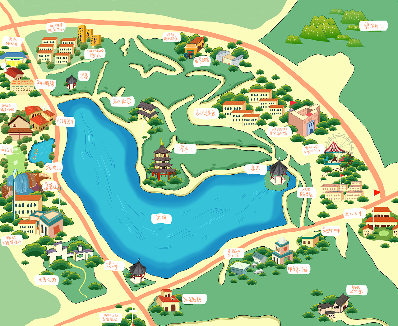 惠州手绘地图图片