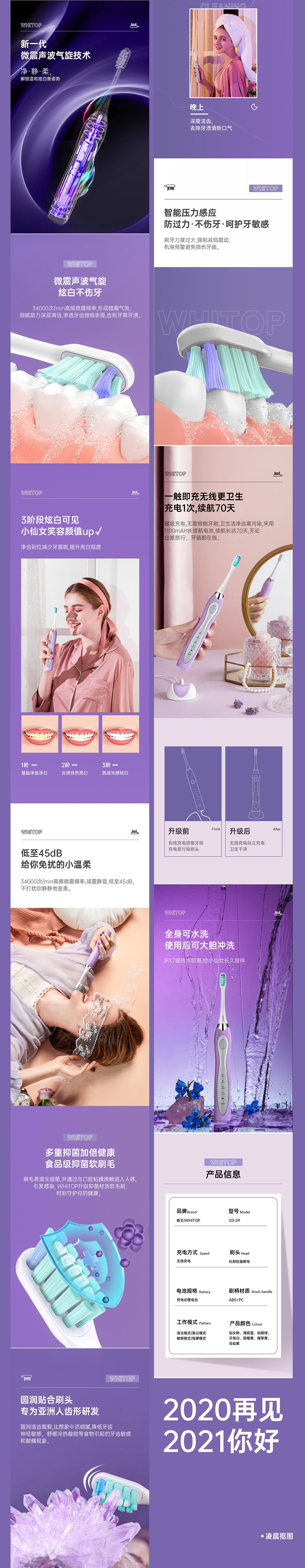 皓王电动牙刷/详情页分享