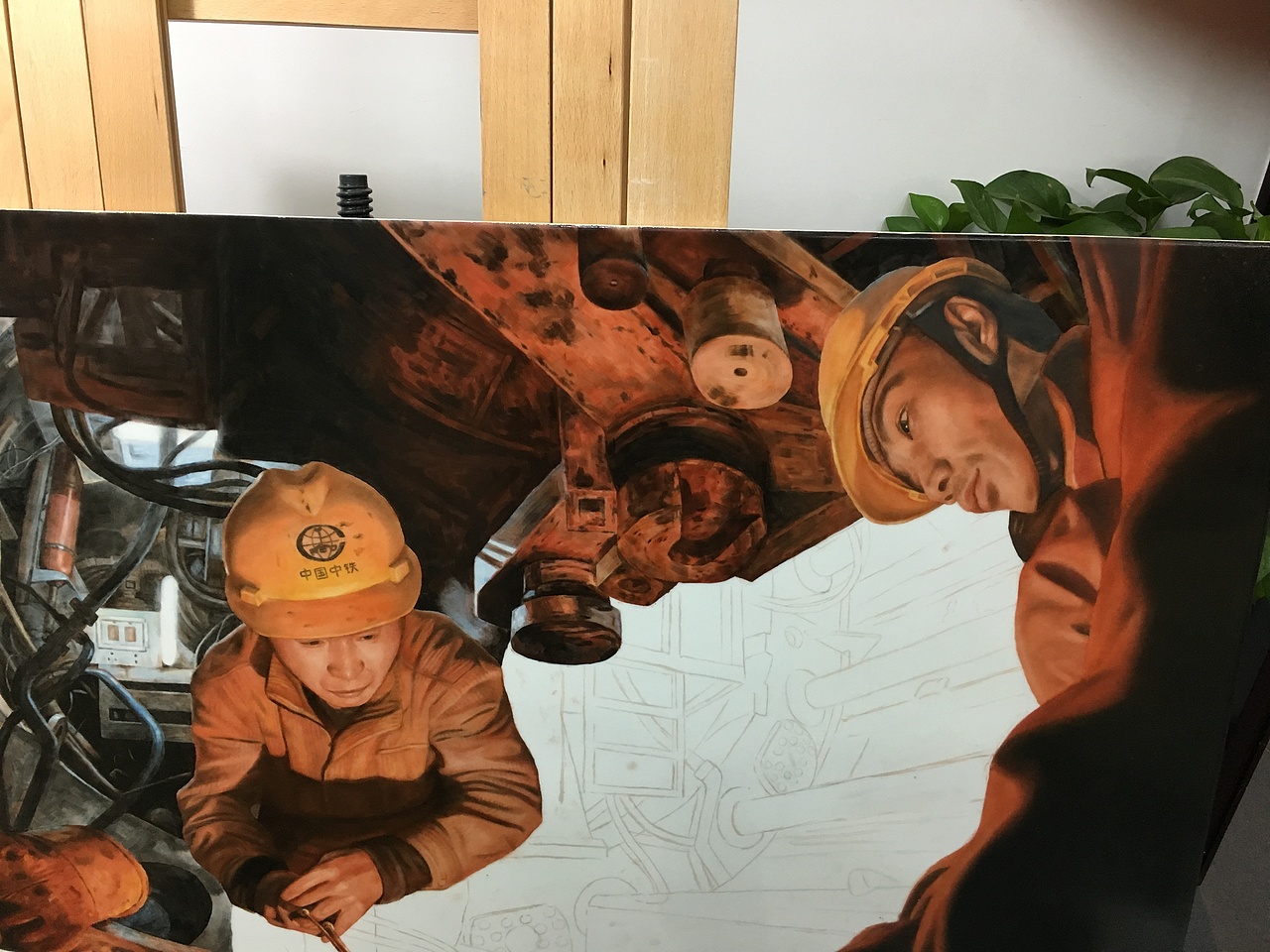 瓷板画 《盾构机维修》（图ZOTI1ODQxNDQ=） - 绘画 - 站酷设计师郝有财原创素材 - 站酷ZCOOL