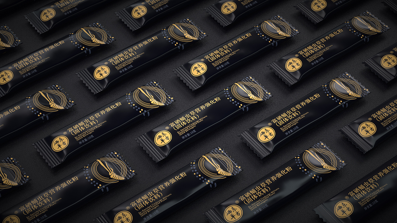 保健品包装设计,富硒蛹虫草营养强化粉