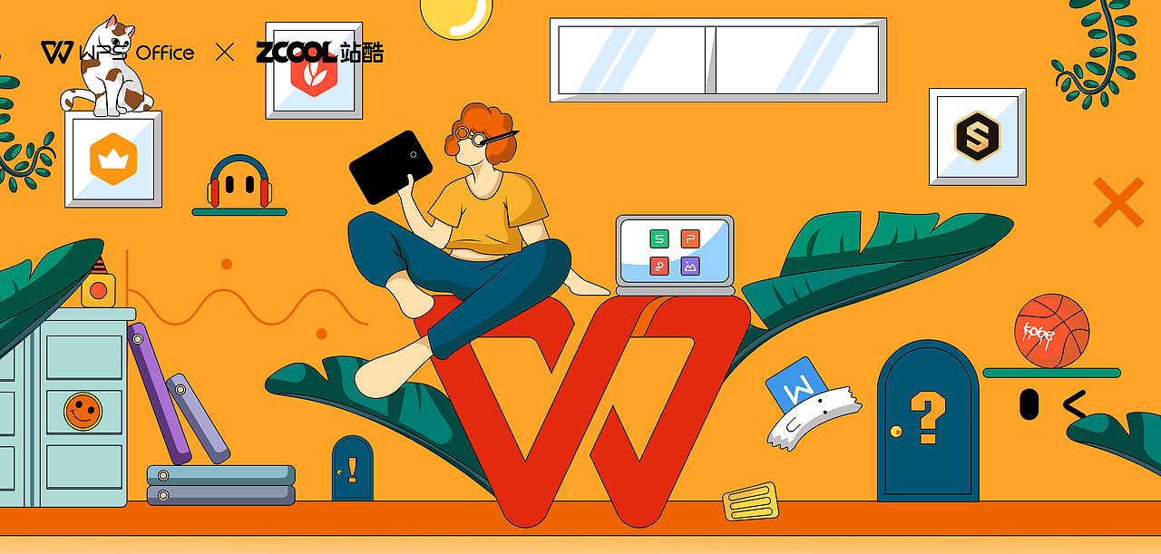 创意点亮办公生活-自在随心 工作？ 玩耍！（图ZMjY2ODIzNzA4） - 图案 - 站酷设计师小黄摆摆手原创素材 - 站酷ZCOOL