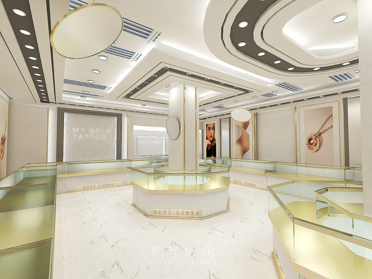 精品首饰店铺设计，简洁风格空间（图ZMTkzNTYwMTA0） - 家装设计 - 站酷设计师历新设计原创素材 - 站酷ZCOOL