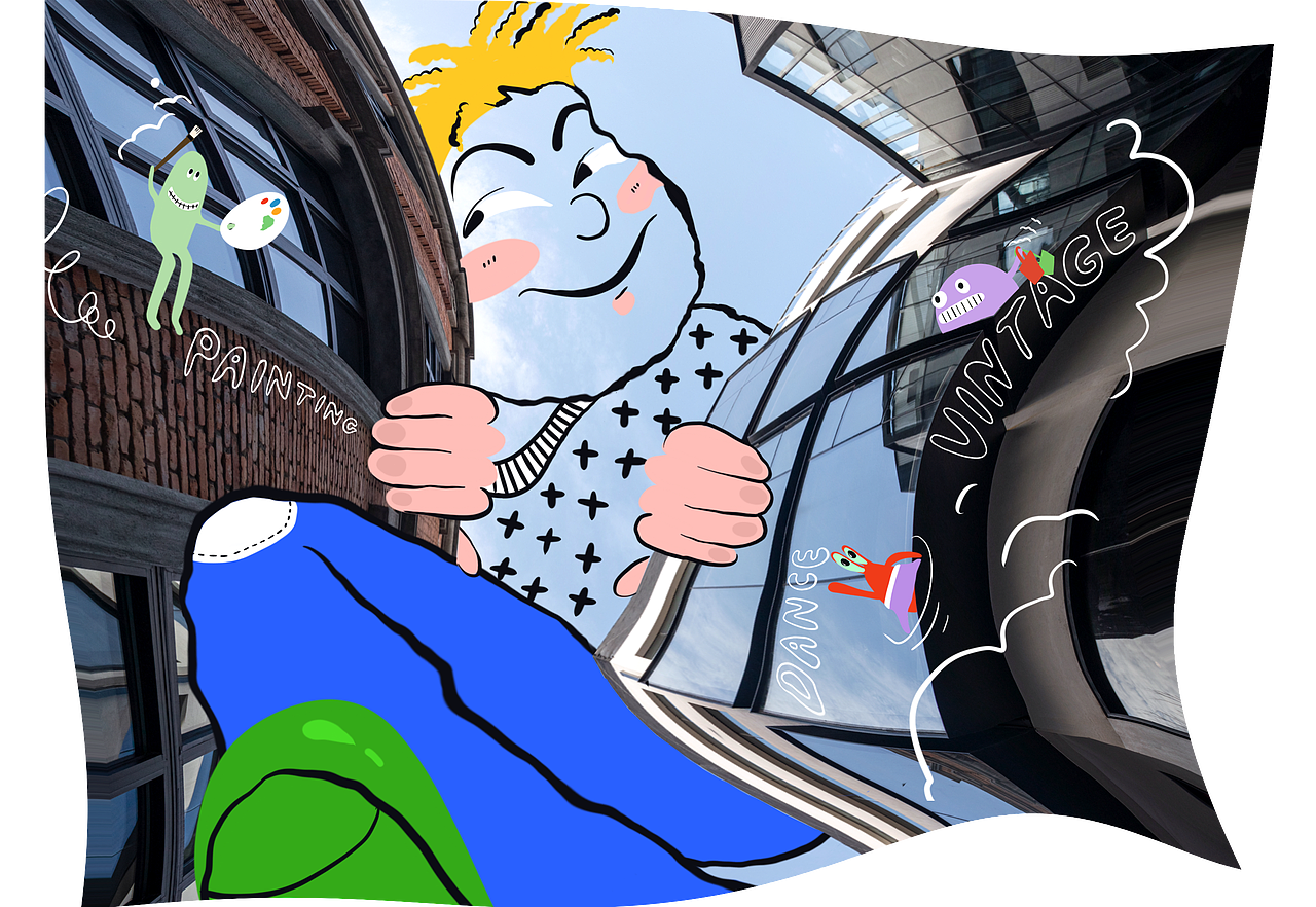 建筑实景插画——创意产业园国庆打卡季