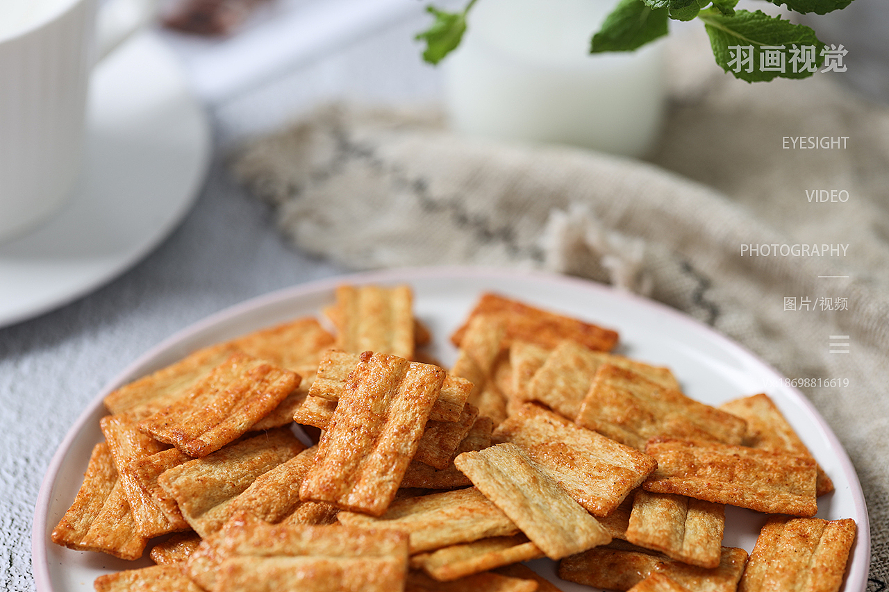锅巴拍照粗粮锅巴摄影美食饼干点心拍摄小米锅巴食物