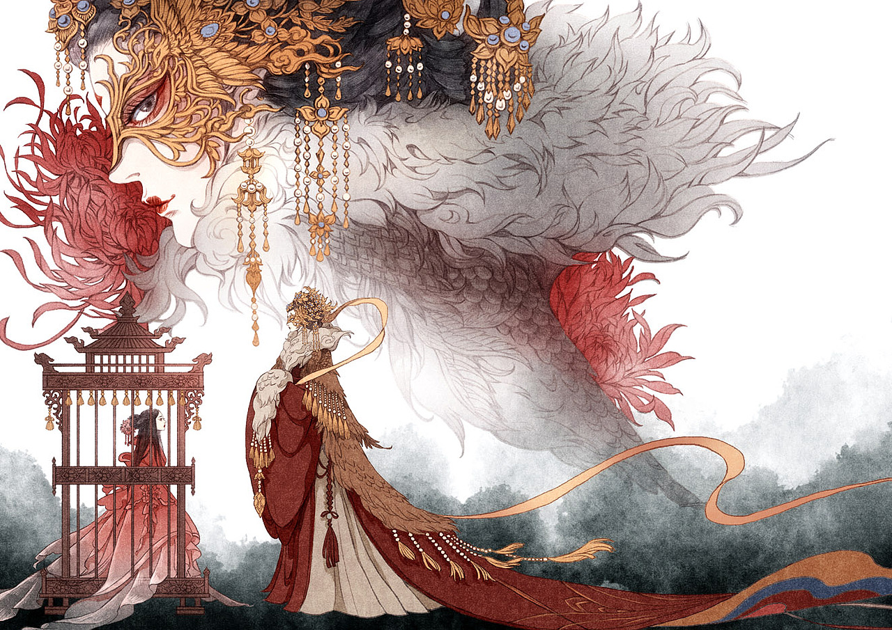 半面妆插画合集1