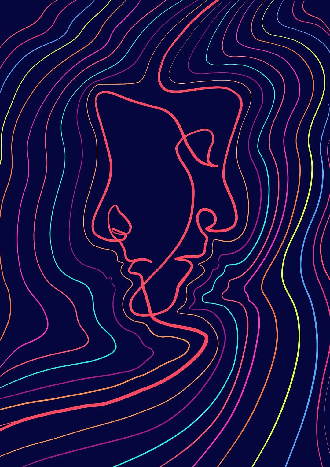 插画 潮 霓虹灯线条插画 - 原创作品 - 站酷(zcool)