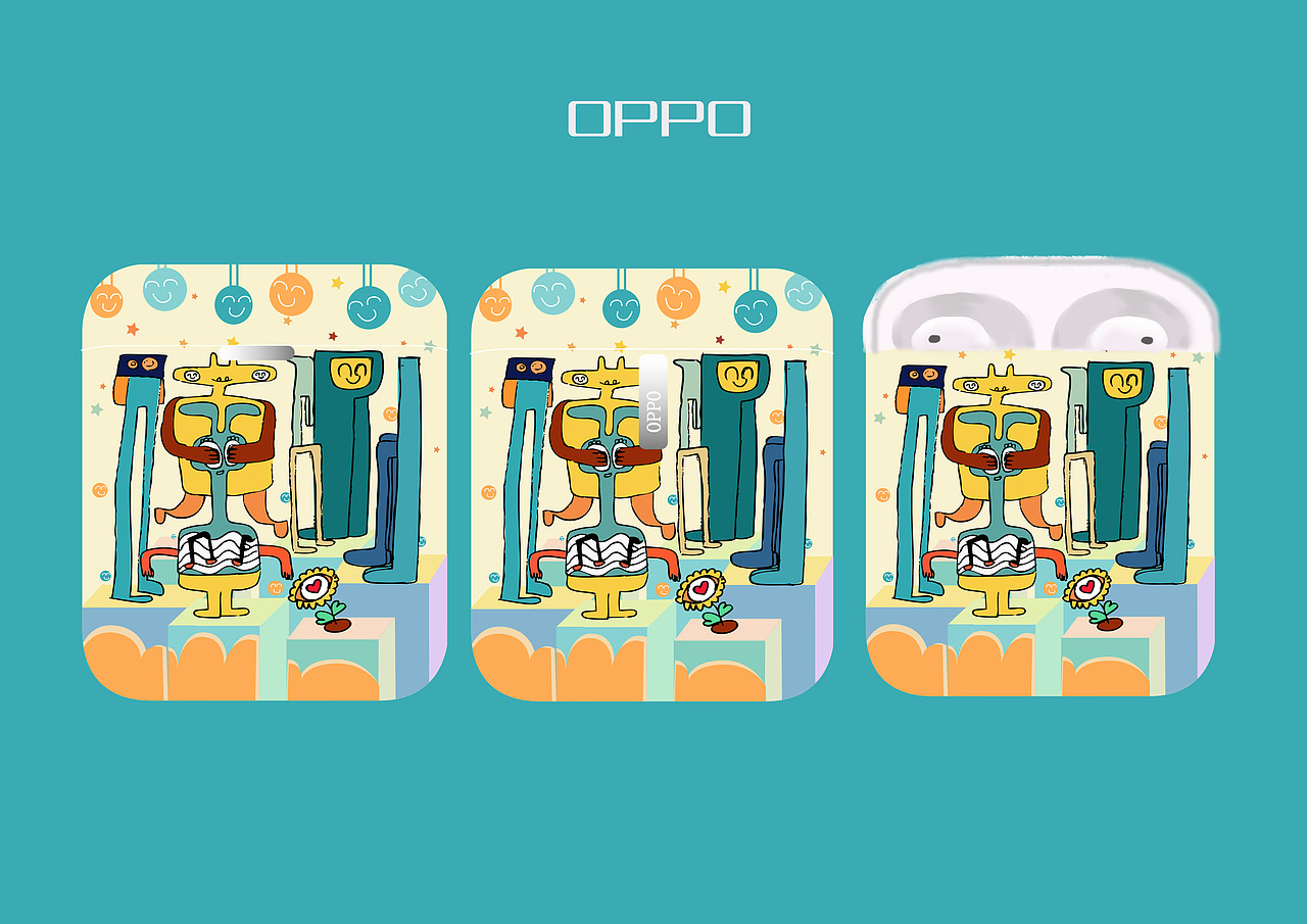 oppo耳机 音你而爱，随性而活!（图ZMTkyODY0ODA0） - 图案 - 站酷设计师梦落落的插画小世原创素材 - 站酷ZCOOL