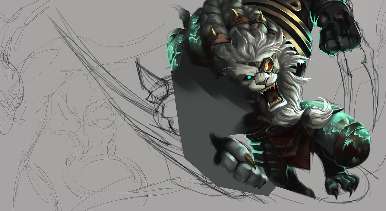 游戏插画狮子狗