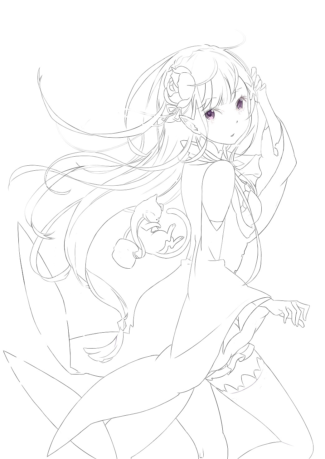 动漫人物手绘临摹练习艾米莉亚