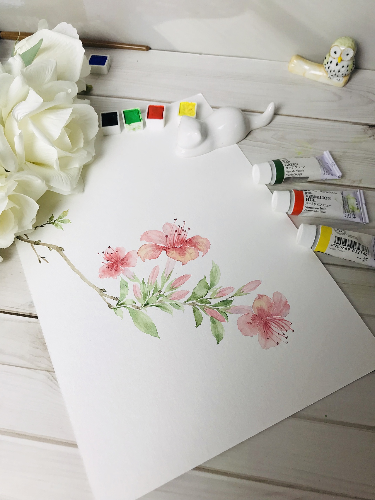 水彩花卉作品（图ZMjI0NzMyNjU2） - 绘画 - 站酷设计师闲月时光原创素材 - 站酷ZCOOL