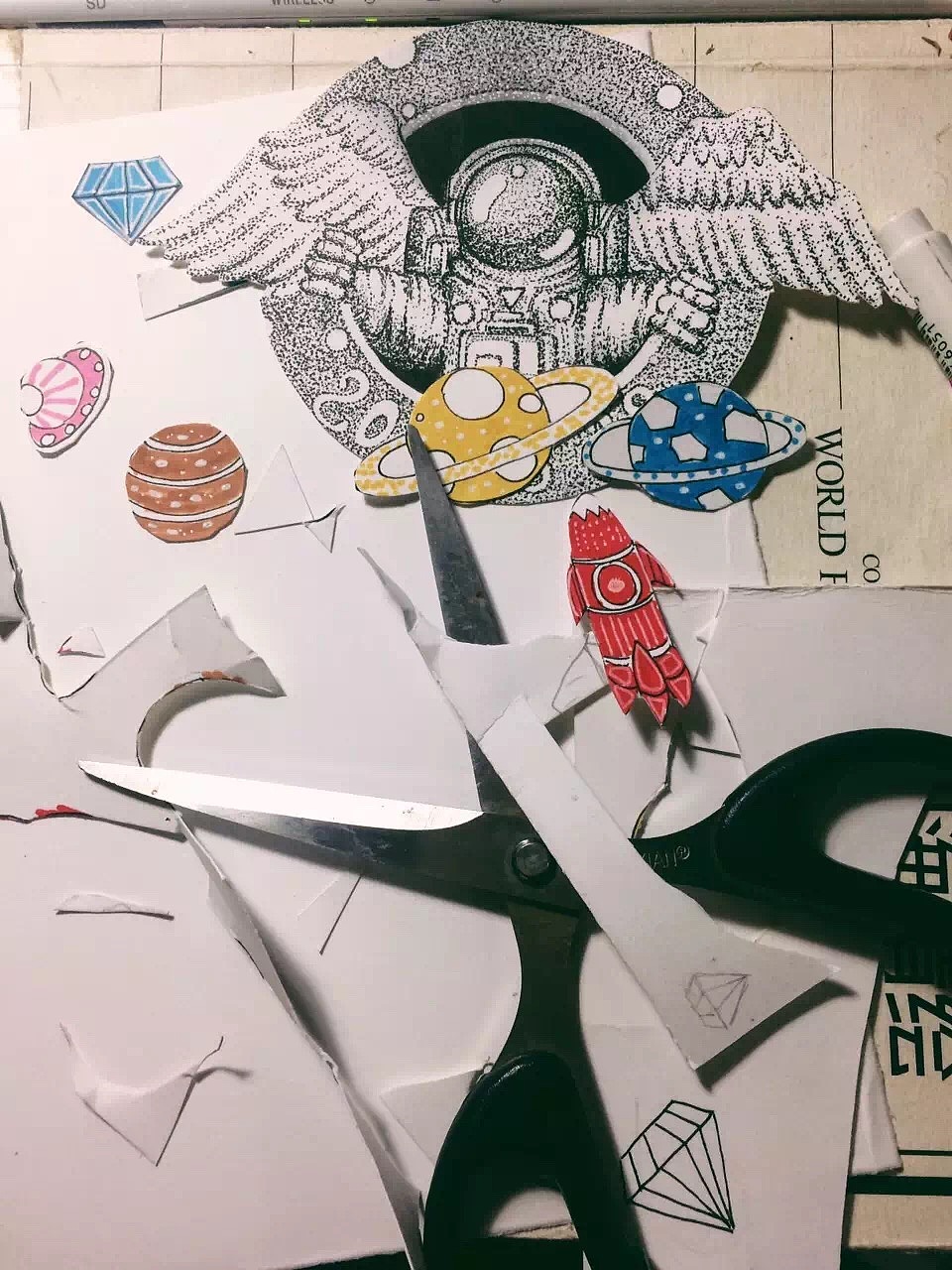 宇航员的梦想（图ZNTk5NTM5NjA=） - 艺术插画 - 站酷设计师飞鱼92原创素材 - 站酷ZCOOL