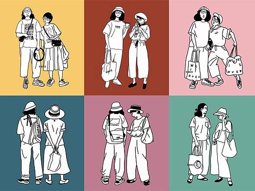 【两个人】系列插画