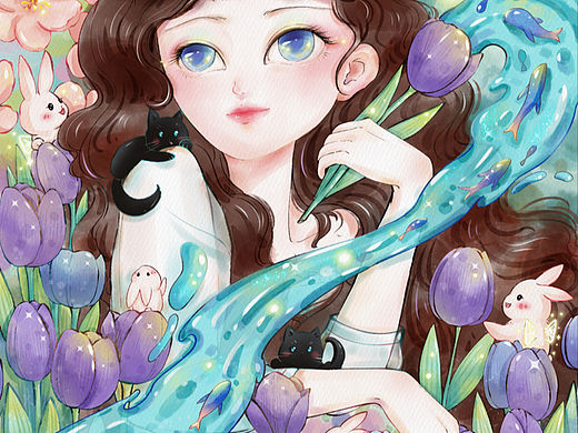 春/原創(chuàng)少女插畫（個人主頁-ZNjQ4MjU5MDA=） - 創(chuàng)作習作 - 站酷設計師琴菀菀原創(chuàng)素材 - 站酷ZCOOL