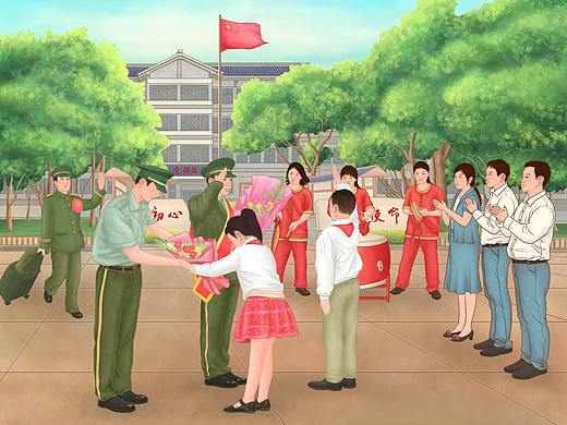 社区退役军人墙绘