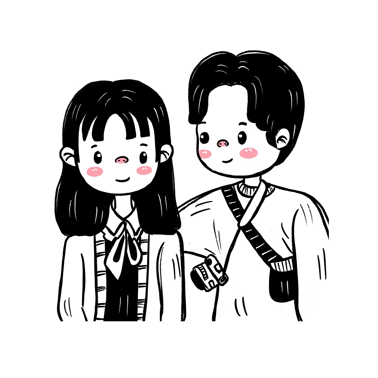 黑白情侣头像可爱