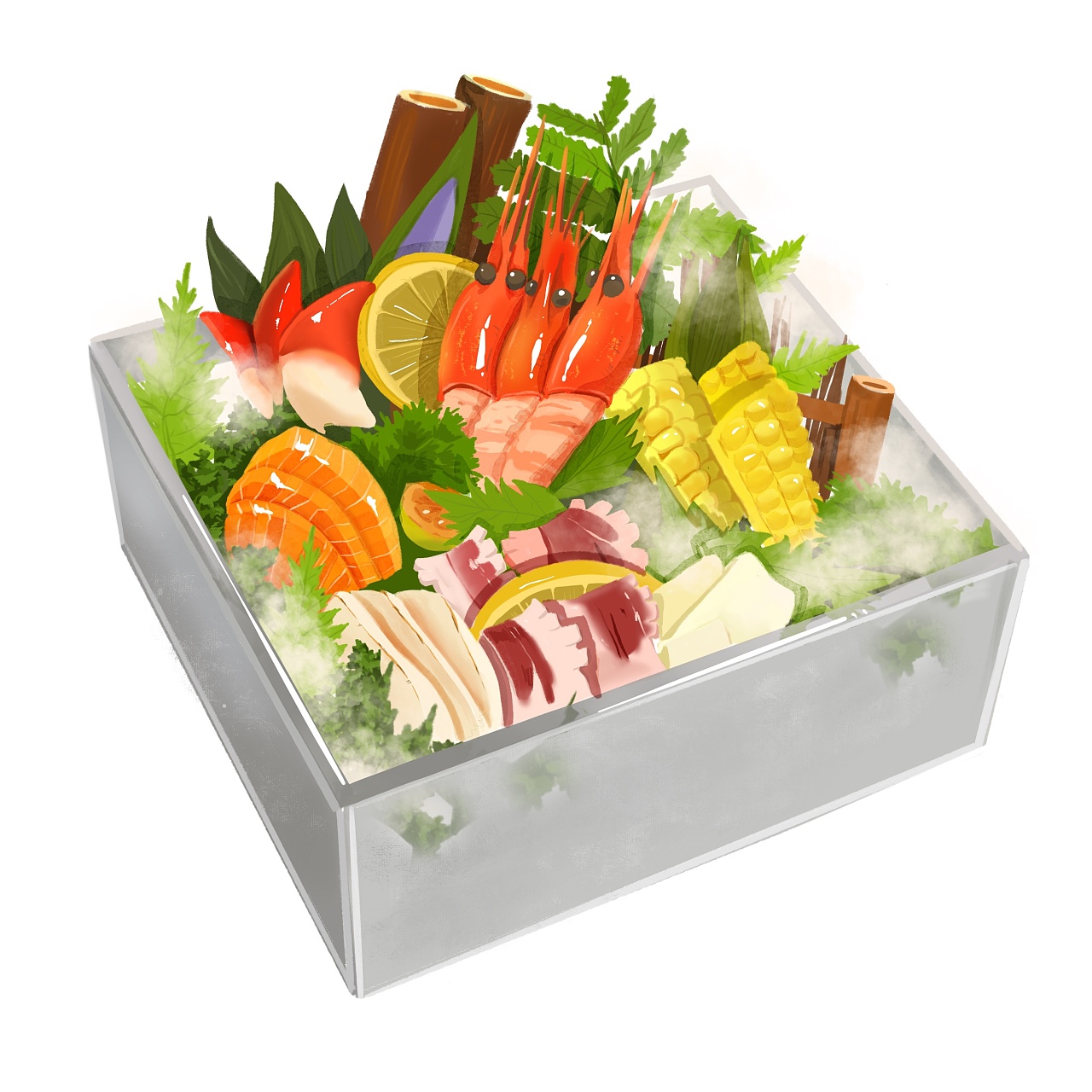 原创系列插画:手绘日料美食