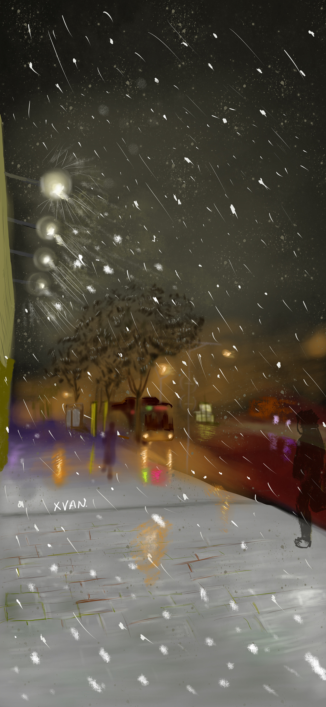 风雪夜归人|插画|商业插画|xvan - 原创作品 - 站酷 (zcool)