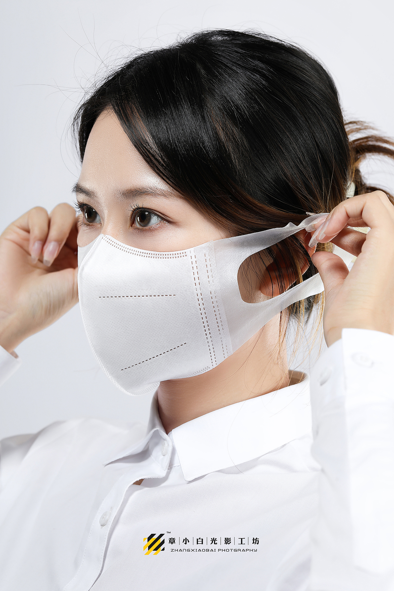 口罩拍摄产品摄影模特修图电商详情页摄影章小白