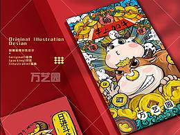 佛山万艺园牛年国潮插画设计