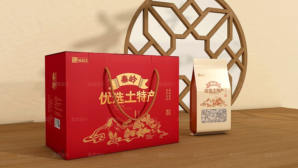箱盒汇 | ：秦岭优选土特产礼盒包装设计（图ZMjQ5NDQ1MTYw） - 包装 - 站酷设计师箱盒汇_包装设计原创素材 - 站酷ZCOOL