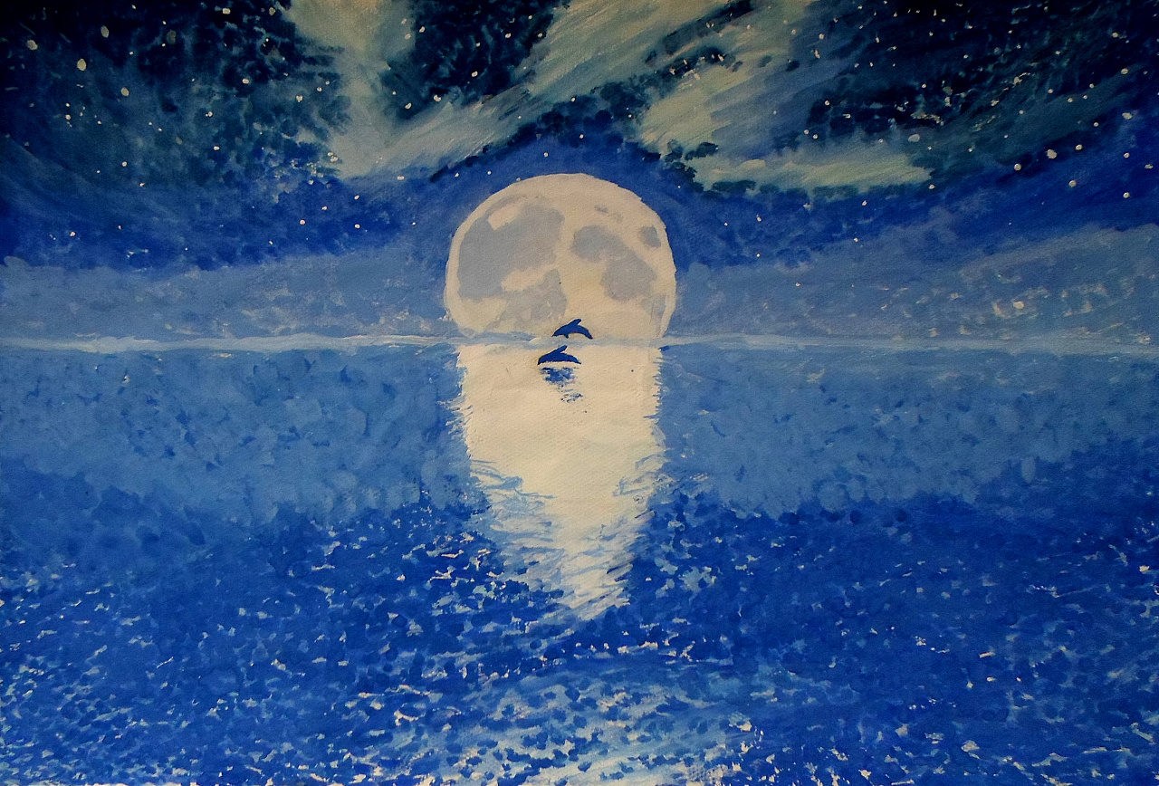 静物素描 点彩画