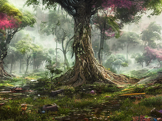 #AI创作实验室#城市森林，毁灭中是生机，大自然自愈中