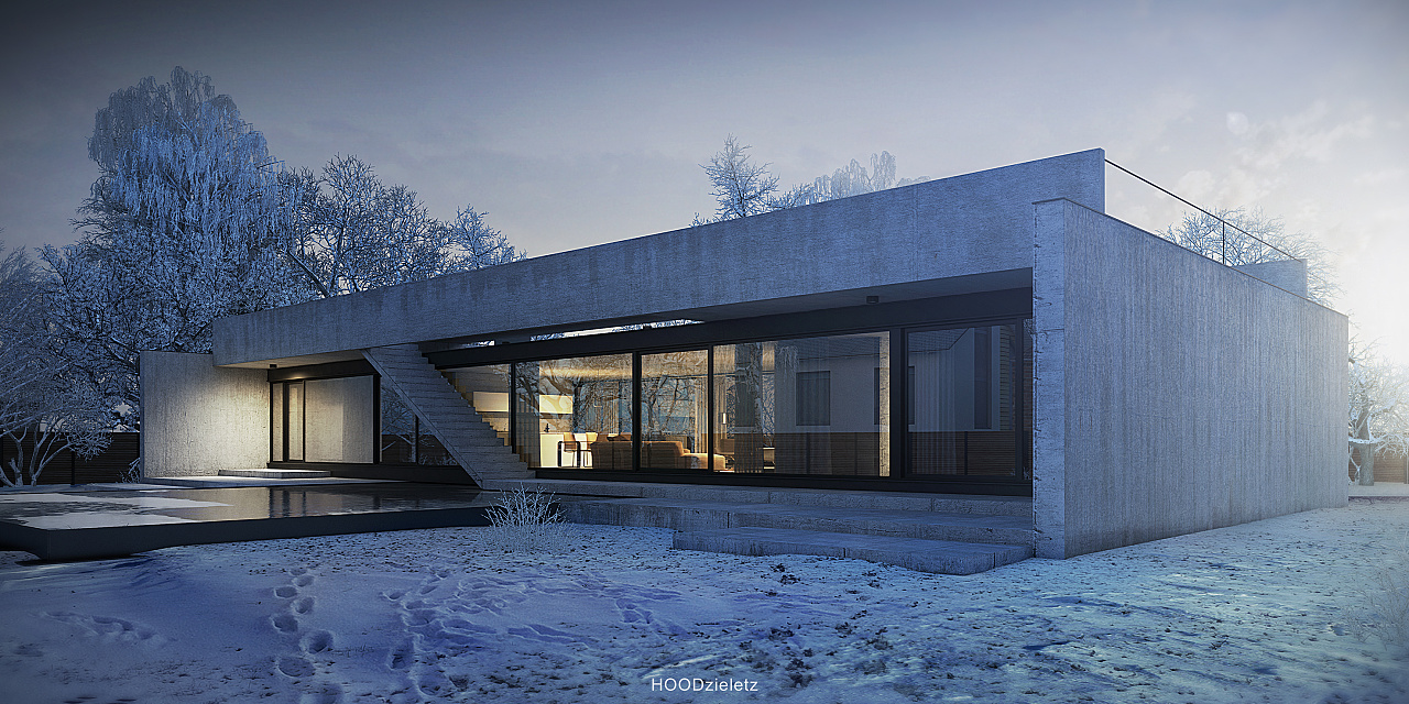 平层别墅设计 c4d效果图与实景的对比|空间|建筑设计|东方设计侯光锋