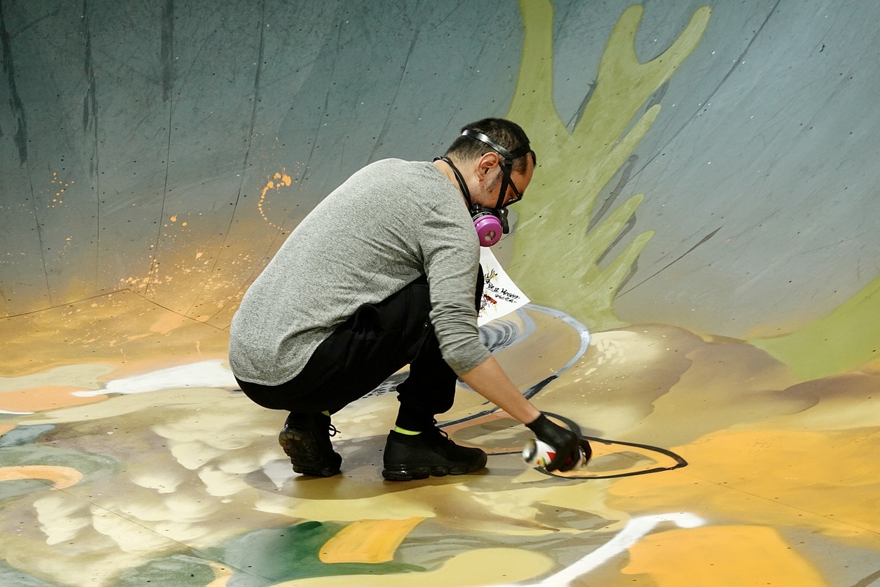 鹿cameljagermeister野格滑板场涂鸦作品