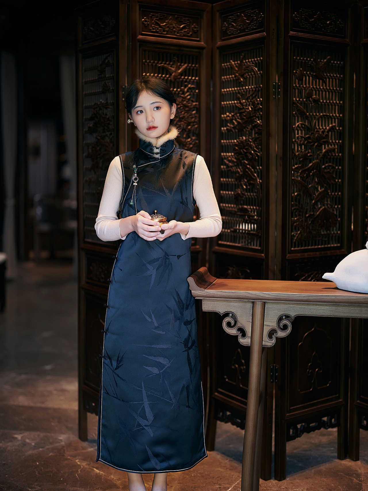 【庭竹】—复古棉马甲