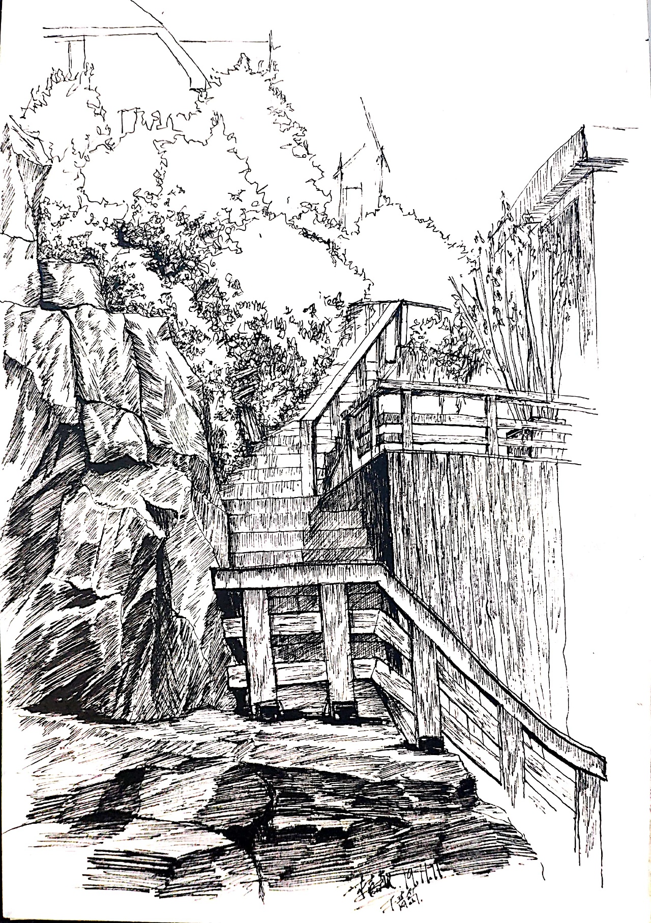 青岛写生 钢笔画