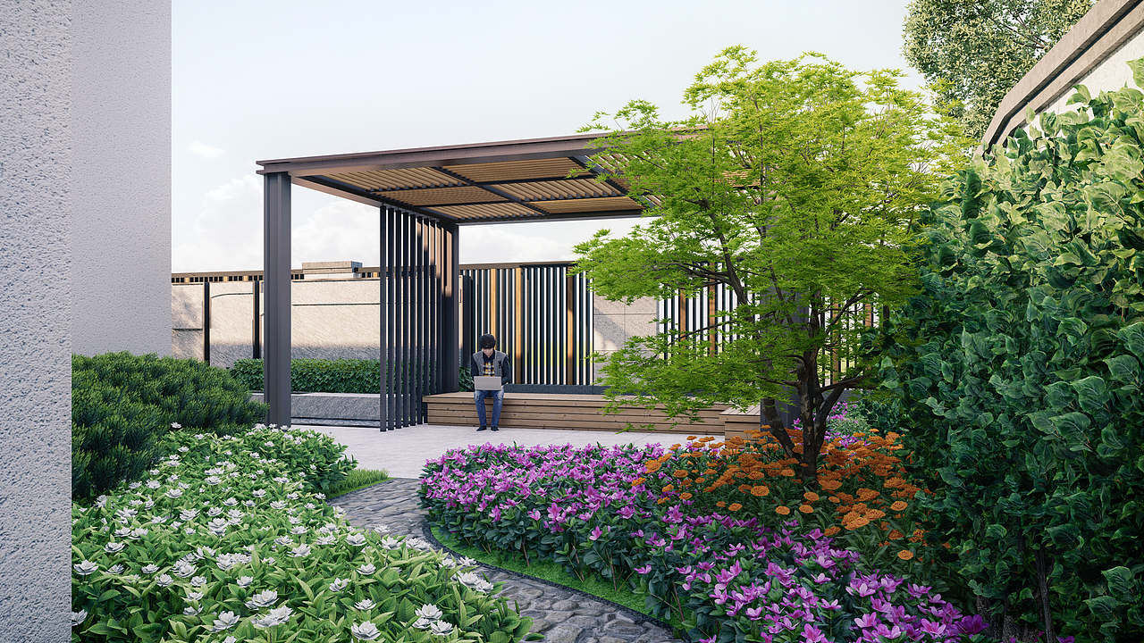 LUMION效果图 庭院