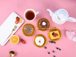 紫色背景-蛋糕&英式茶套餐