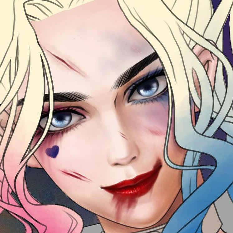 小丑女绘画过程分享