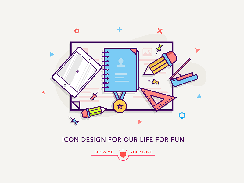 Dribbble整理插画图标