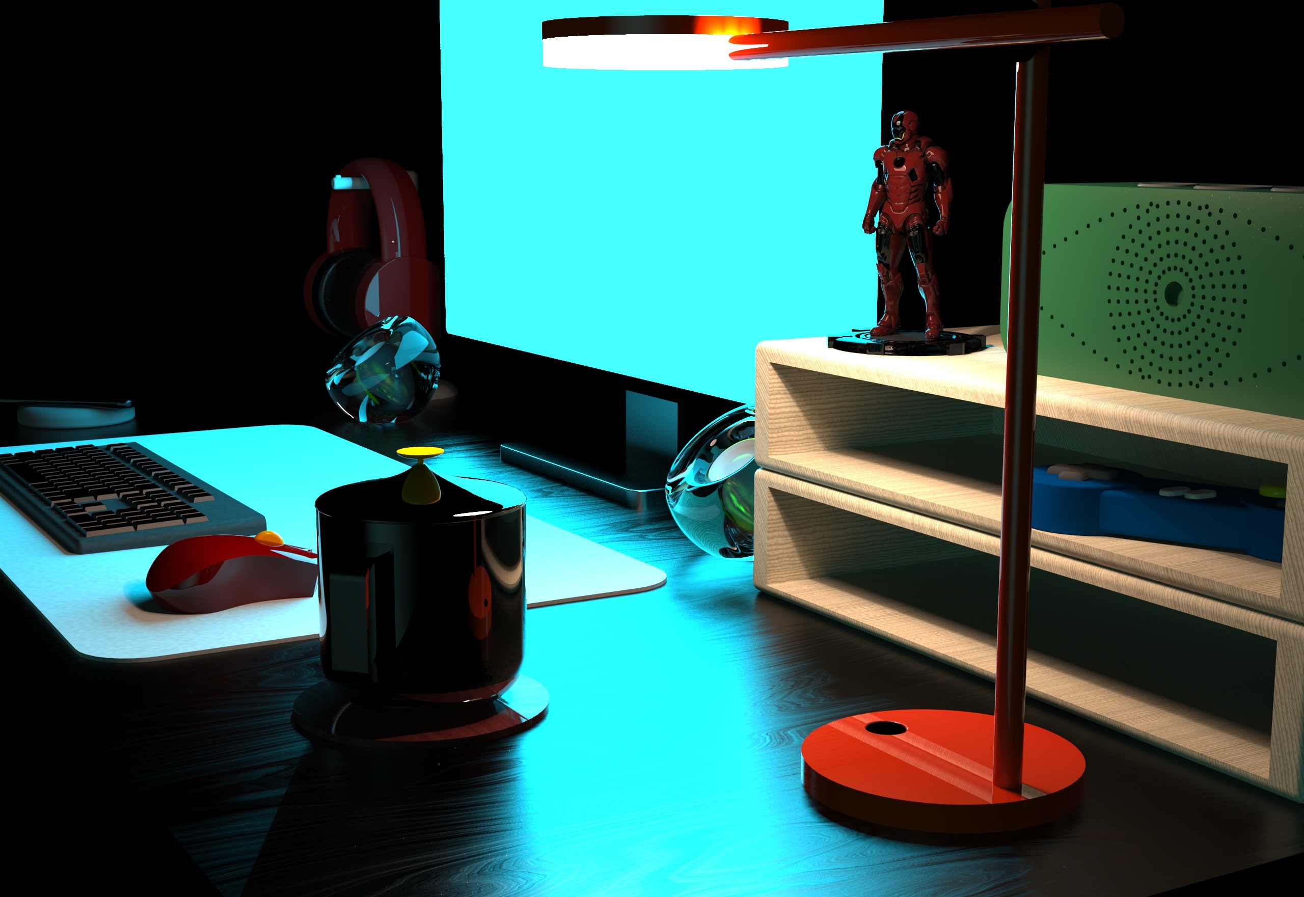 办公桌面建模渲染