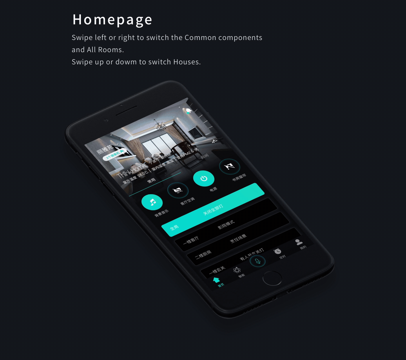 智能家居Smart Home App - Dark Concept 深色概念版（图ZMTMxNDE4NTk2） - APP界面 - 站酷设计师elton_chentao原创素材 - 站酷ZCOOL