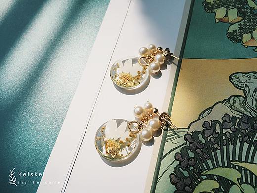 树脂手作⎡ 秋日幻想 ⎦之三 vintage 干花 耳饰（个人主页-ZNDAyNjEzNjQ=） - 首饰设计 - 站酷设计师Keiskei花园物语原创素材 - 站酷ZCOOL