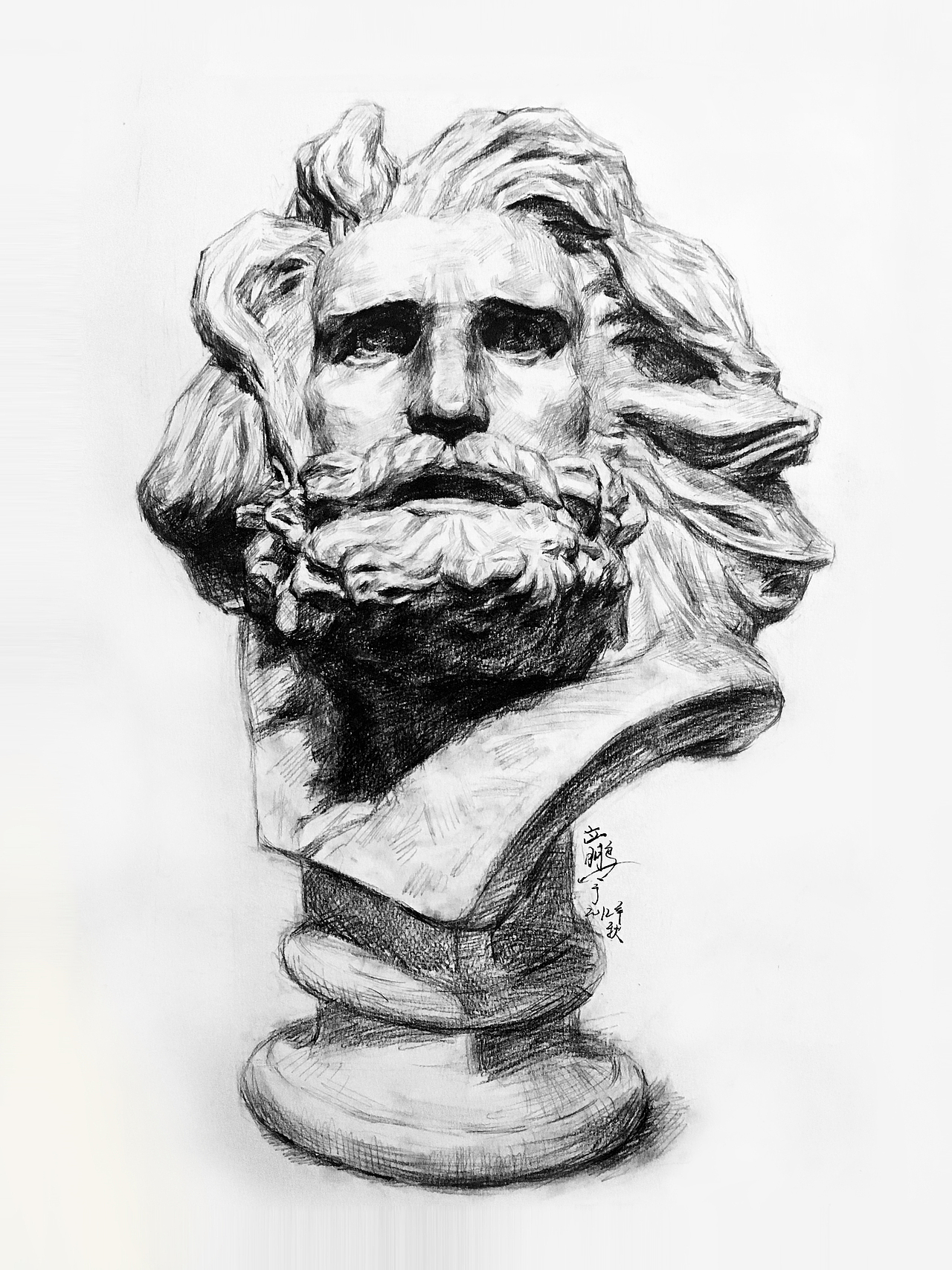 石膏像静物素描