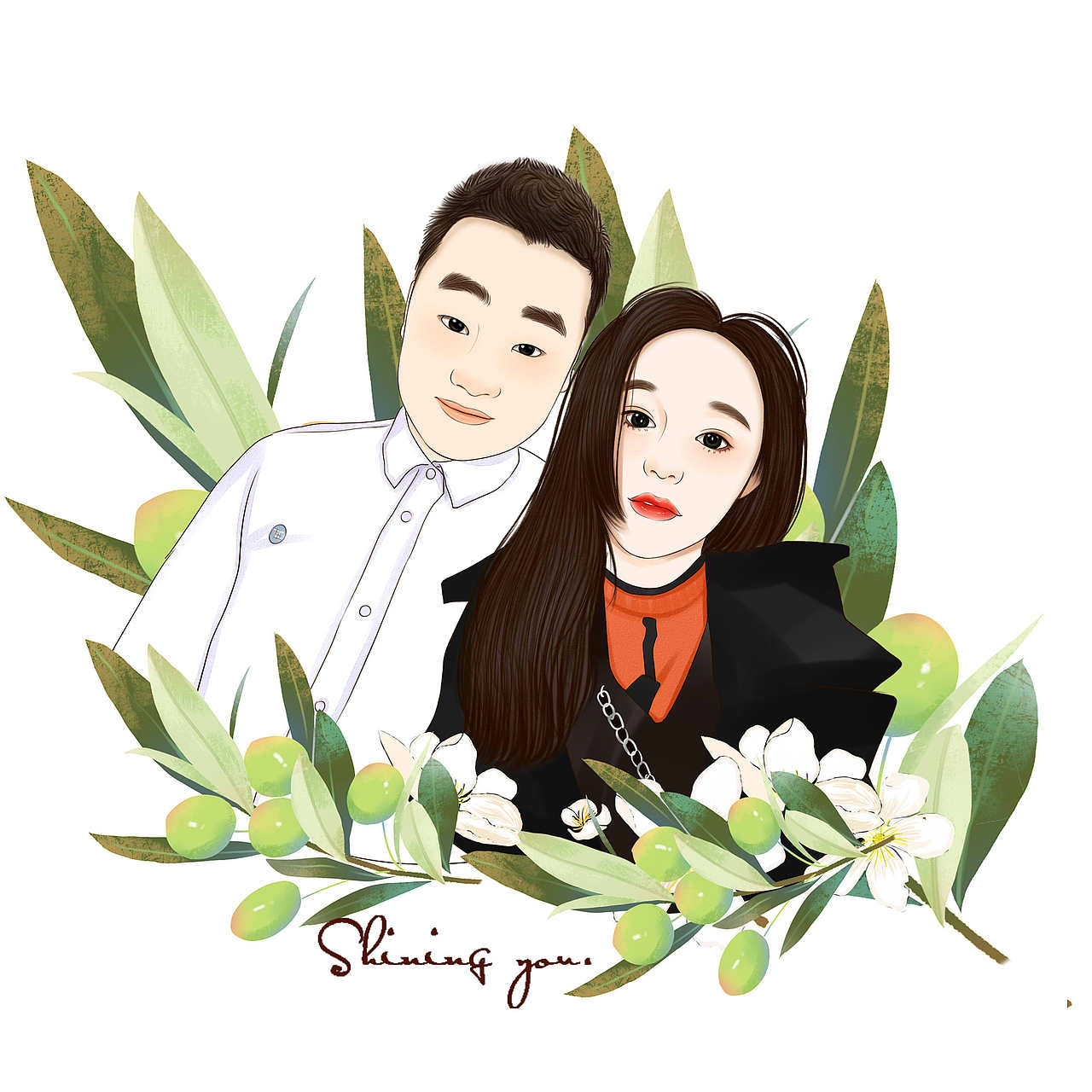 分享收藏墙体彩绘手绘人物插画情侣插画小图婚礼&日常小画总有一些