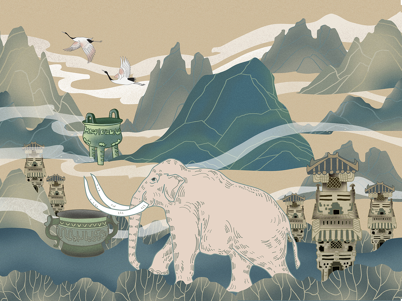 迁安博物馆文创设计（图ZMTcyNDI3Njg0） - 创作习作 - 站酷设计师乐乐插画原创素材 - 站酷ZCOOL