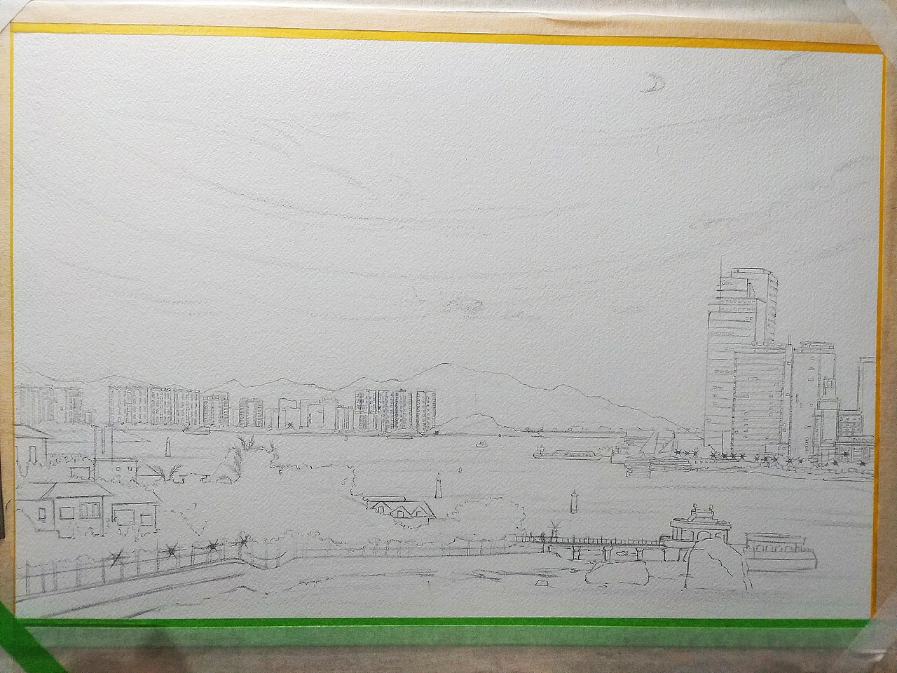 水彩风景 厦门 鼓浪屿