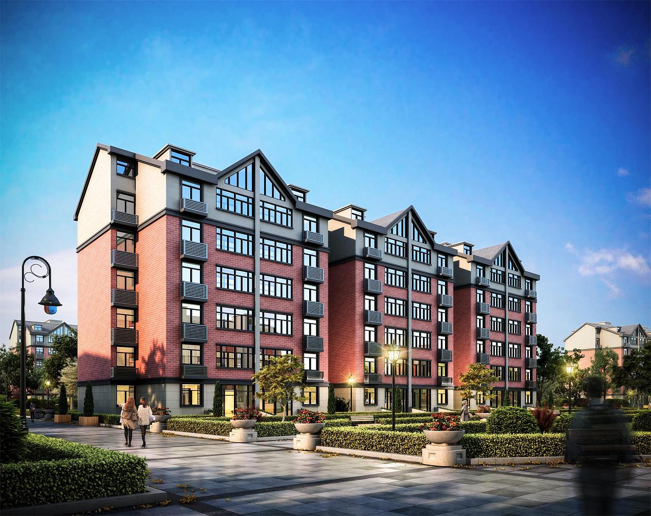 现代小区的住宅表现