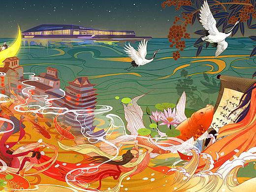 中国风插画 新年插画（个人主页-ZNTczNzQ5MzI=） - 商业插画 - 站酷设计师Echo曾爱可原创素材 - 站酷ZCOOL