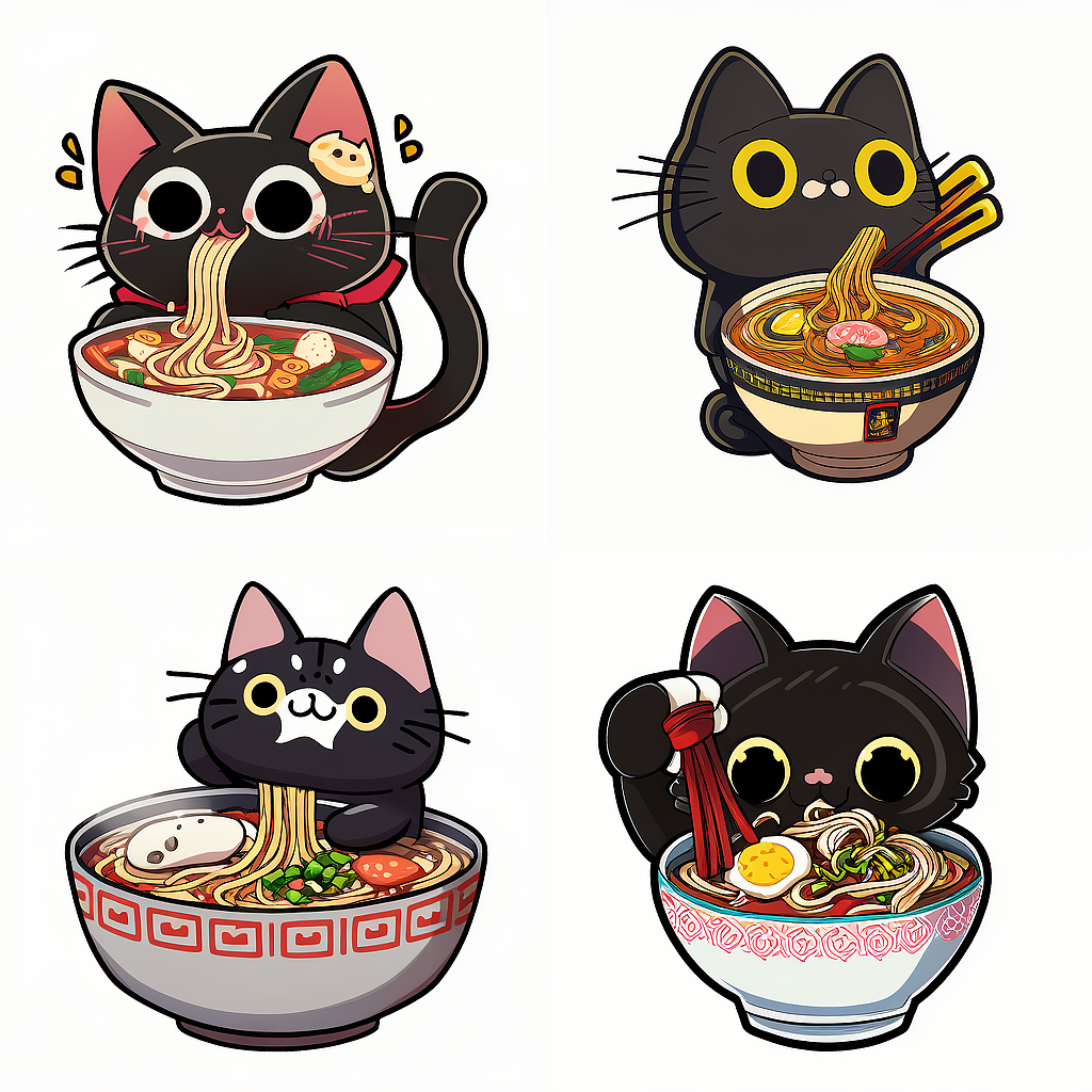 爱吃面的《猫咪》（图ZMzMzNTY2MTQw） - 商业插画 - 站酷设计师夏沫_i原创素材 - 站酷ZCOOL