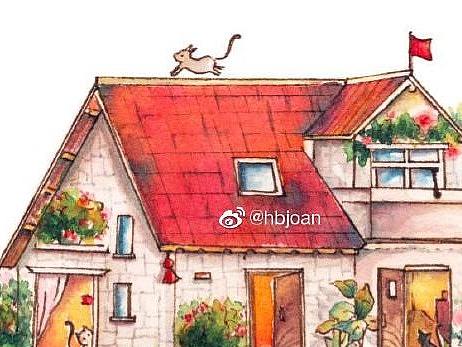 hbjoan原创水彩插画小房子系列插画（商用）