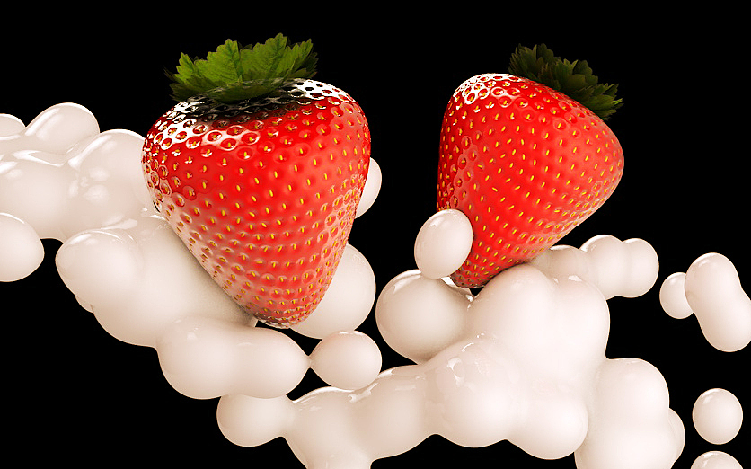 C4D草莓、奶花、甜甜圈建模，材质贴图（图ZMTM3NjQzNjA0） - 海报 - 站酷设计师媛媛品牌设计原创素材 - 站酷ZCOOL